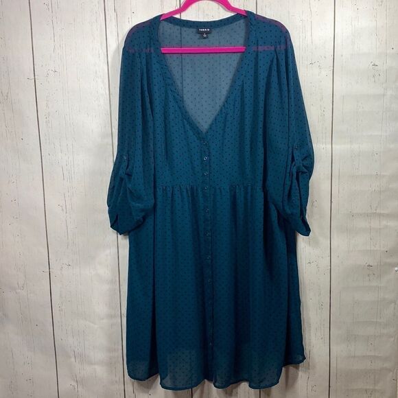 Torrid Blue Polka Dot Chiffon Fit & Flare Mini Dress Romantic
Girly Grunge - Picture 2 of 14